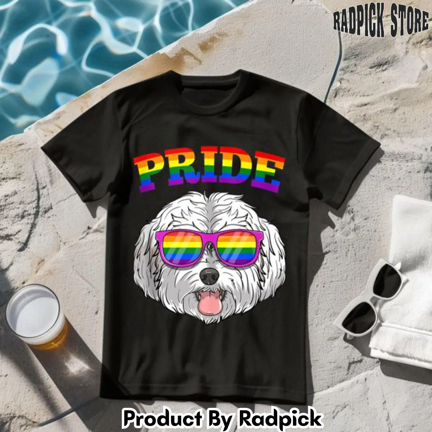Lgbt maltese dog gay pride rainbow tshirt rp2637912